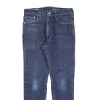 LEVI'S 512 Big E Mens Blue Slim Skinny Denim Medium W30 L27 Cotton Blend Zip