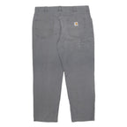 CARHARTT Mens Relaxed Fit Grey Cotton Blend Zip Trousers W38 L30 Workwear Casual
