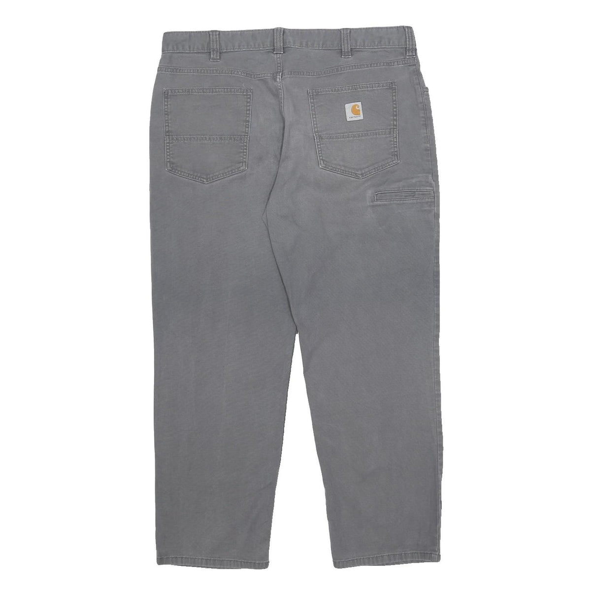 CARHARTT Mens Relaxed Fit Grey Cotton Blend Zip Trousers W38 L30 Workwear Casual
