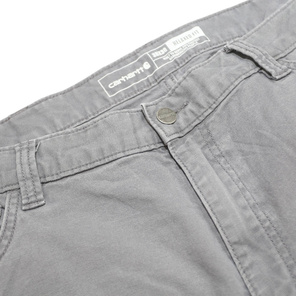 CARHARTT Mens Relaxed Fit Grey Cotton Blend Zip Trousers W38 L30 Workwear Casual