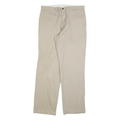 DICKIES Mens Cotton Blend Beige Regular Fit Straight Leg Trousers W36 L34