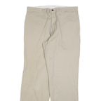 DICKIES Mens Cotton Blend Beige Regular Fit Straight Leg Trousers W36 L34