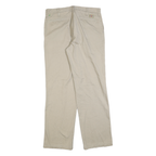 DICKIES Mens Cotton Blend Beige Regular Fit Straight Leg Trousers W36 L34