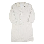 Mens Beige Cotton Button Jacket L Plain Classic Coat Casual Lightweight