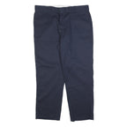 DICKIES Mens Cotton Blend Navy Regular Straight Trousers W40 L30 Workwear Casual