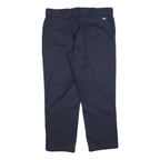 DICKIES Mens Cotton Blend Navy Regular Straight Trousers W40 L30 Workwear Casual