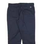 DICKIES Mens Cotton Blend Navy Regular Straight Trousers W40 L30 Workwear Casual