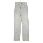 LEVI'S Womens Cotton Blend White Regular Straight Trousers W27 L34 Button