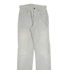 LEVI'S Womens Cotton Blend White Regular Straight Trousers W27 L34 Button
