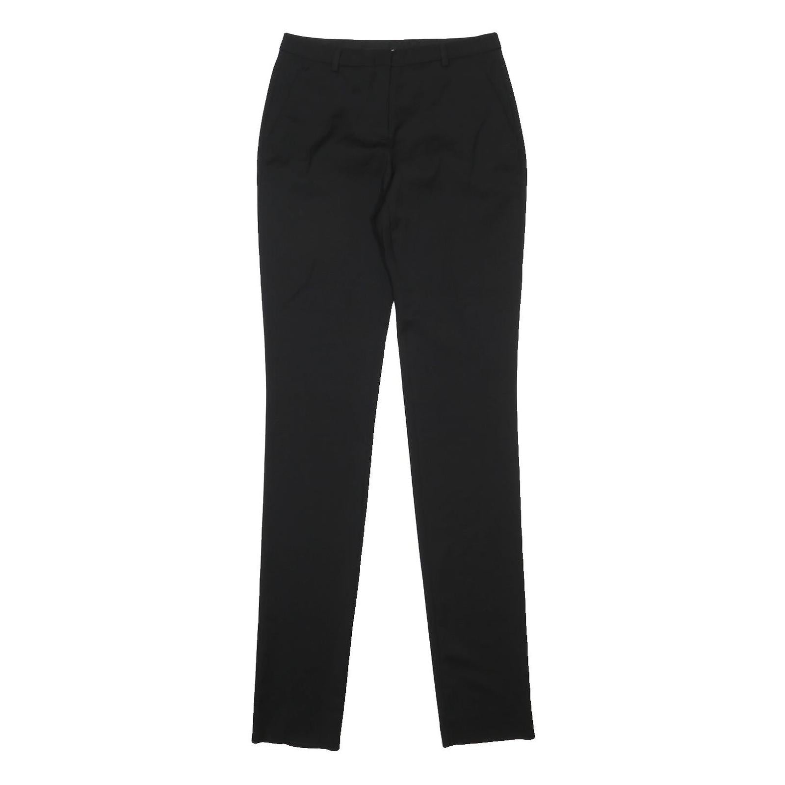 BURBERRY Womens Wool Black Slim Skinny Trousers W26 L35 Classic Zip Closure