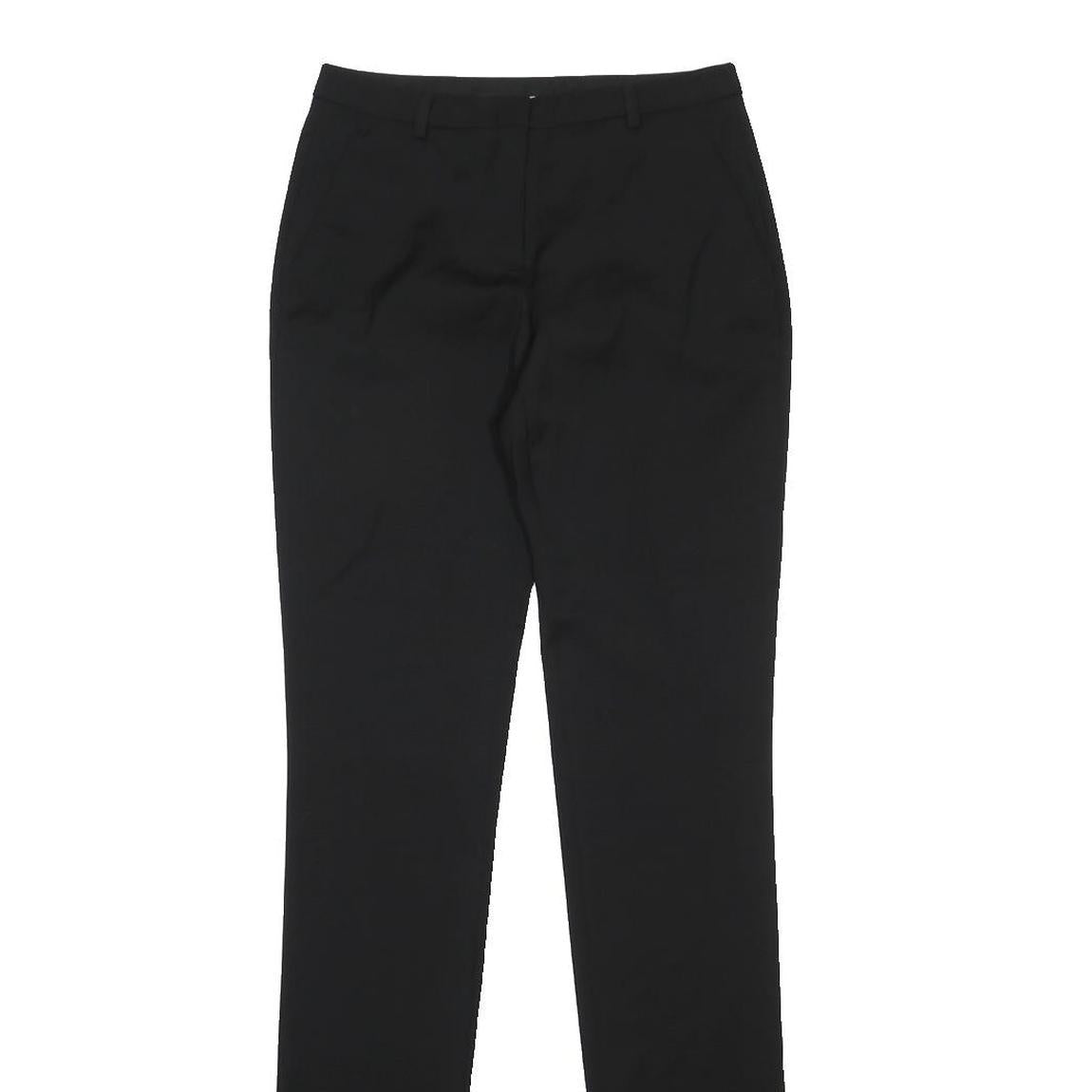 BURBERRY Womens Wool Black Slim Skinny Trousers W26 L35 Classic Zip Closure