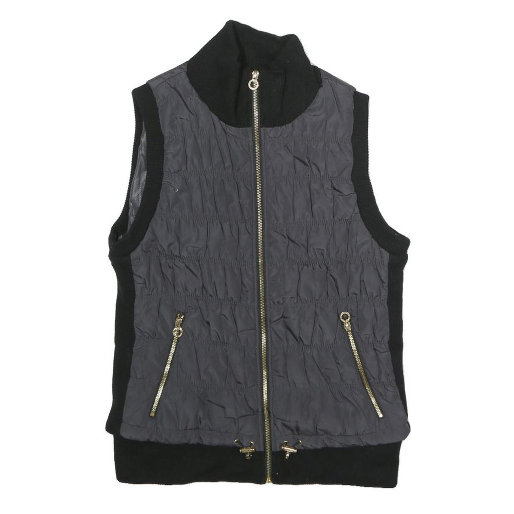 CALVIN KLEIN PERFORMANCE Womens Black Quilted Zip Jacket M Polyester