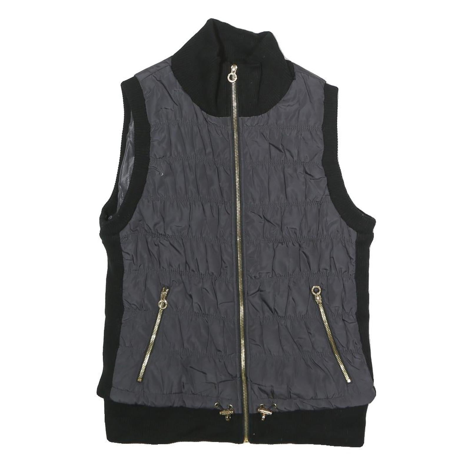 CALVIN KLEIN PERFORMANCE Womens Black Quilted Zip Jacket M Polyester