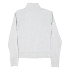 PUMA Womens Grey 1/4 Zip Sweatshirt S Cotton Blend Pullover Casual Activewear