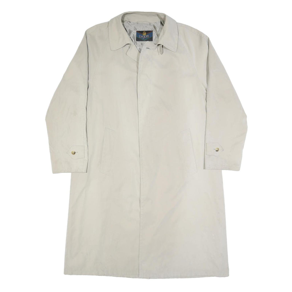 BUGATTI Mens Beige Button Jacket L Polyester Blend Classic Lightweight Coat