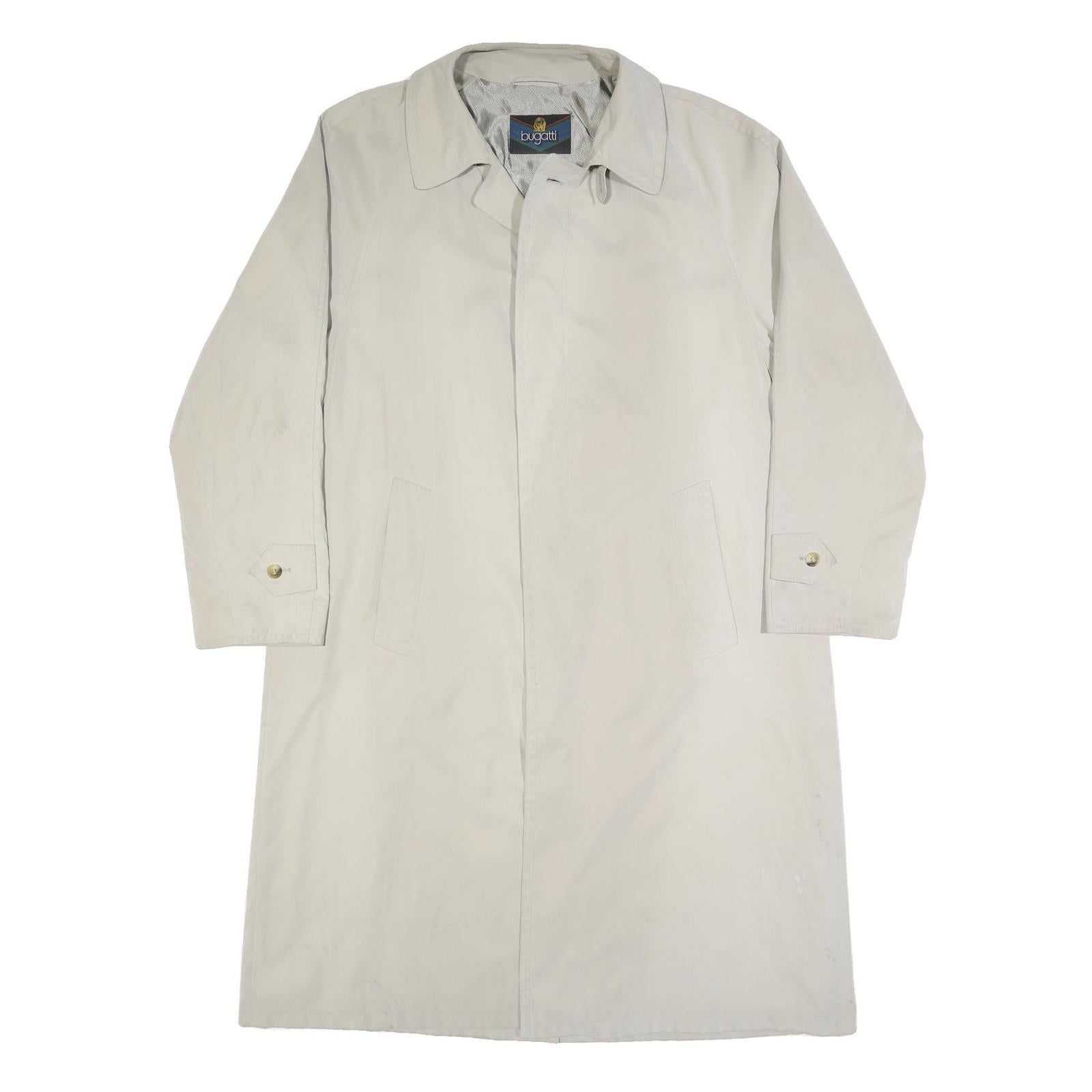 BUGATTI Mens Beige Button Jacket L Polyester Blend Classic Lightweight Coat