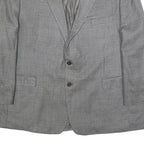 LAUREN RALPH LAUREN Mens Grey & Black Tailored Silk Blend Classic Jacket 2XL