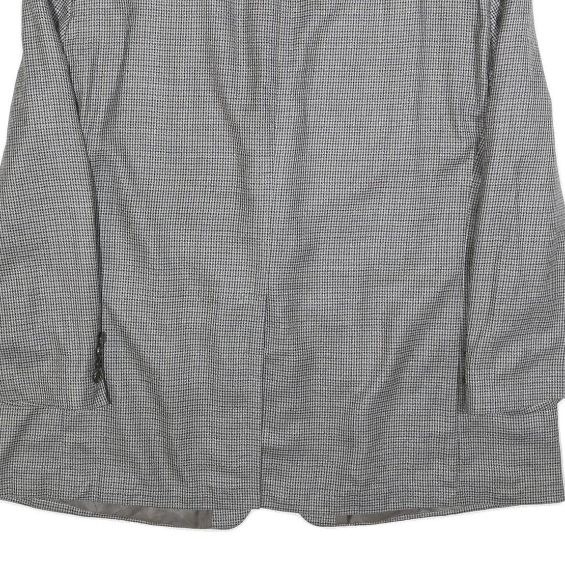 LAUREN RALPH LAUREN Mens Grey & Black Tailored Silk Blend Classic Jacket 2XL