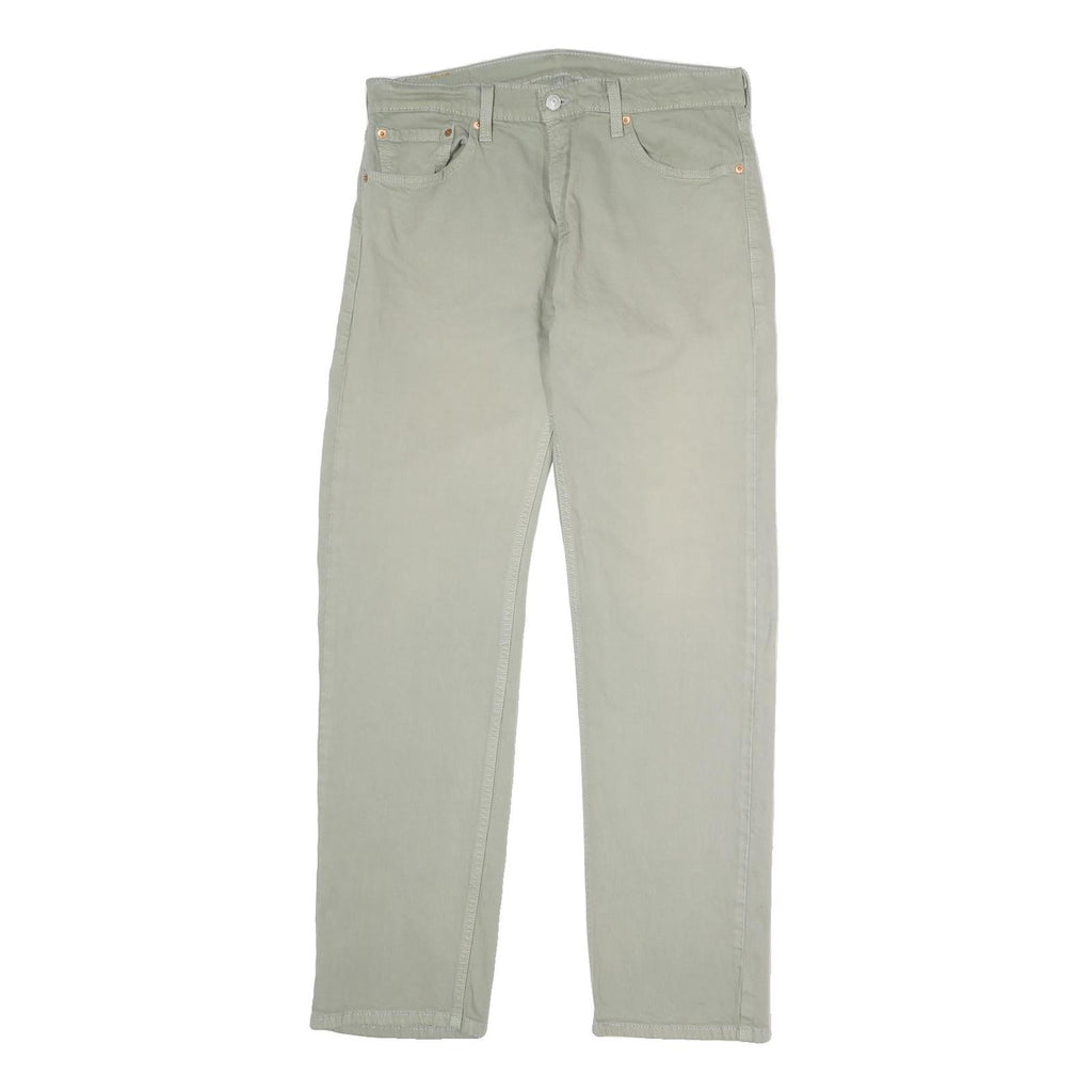 LEVI'S Mens Cotton Blend Beige Regular Straight Trousers W33 L32 Casual Zip