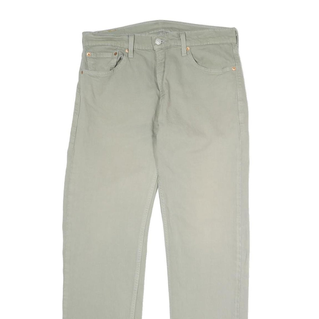 LEVI'S Mens Cotton Blend Beige Regular Straight Trousers W33 L32 Casual Zip