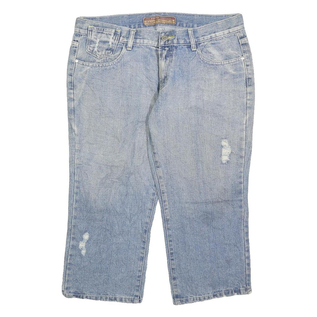 C MATTEO Mens Shorts Blue Denim XL W38 Distressed Casual Cotton Blend