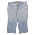 C MATTEO Mens Shorts Blue Denim XL W38 Distressed Casual Cotton Blend