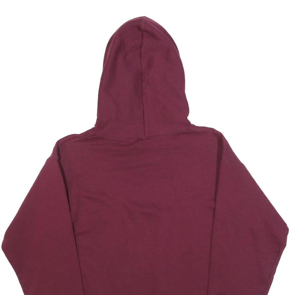 HANES Mens Maroon Pullover Hoodie S Plain Cotton Blend Casual Workwear