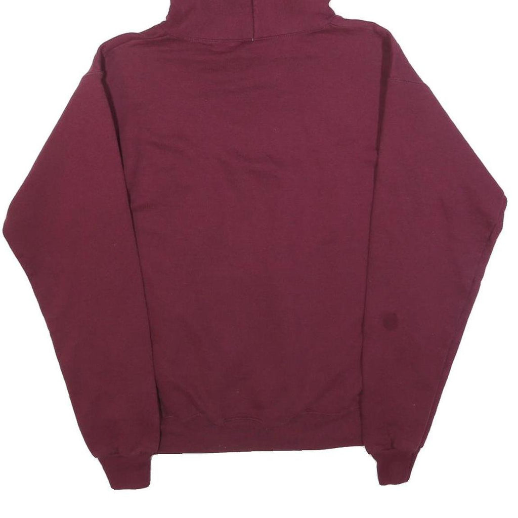 HANES Mens Maroon Pullover Hoodie S Plain Cotton Blend Casual Workwear