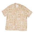 ST JOHNS BAY Mens Beige Rayon Hawaiian Shirt XL Short Sleeve Casual Tropical