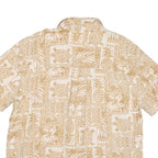 ST JOHNS BAY Mens Beige Rayon Hawaiian Shirt XL Short Sleeve Casual Tropical