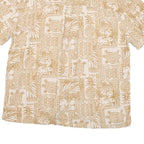 ST JOHNS BAY Mens Beige Rayon Hawaiian Shirt XL Short Sleeve Casual Tropical