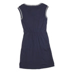 BODEN Womens Blue Cotton Blend Day Jersey Floral Embroidered Sleeveless UK 6