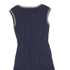 BODEN Womens Blue Cotton Blend Day Jersey Floral Embroidered Sleeveless UK 6