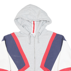 CHAMPION Mens Grey Navy & Red Full Zip Hoodie M Colourblock Casual Sportswear