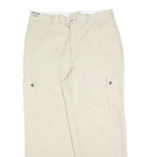 ARAMARK Mens Cotton Blend Beige Relaxed Straight Trousers W36 L30 Work Cargo
