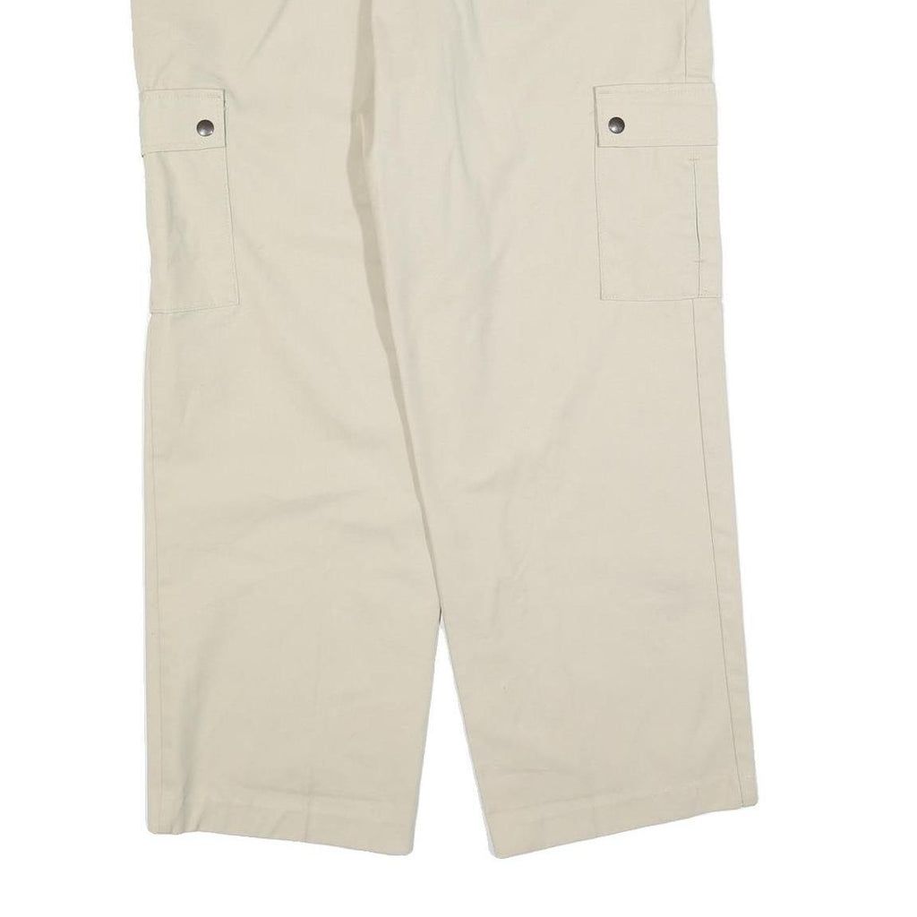 ARAMARK Mens Cotton Blend Beige Relaxed Straight Trousers W36 L30 Work Cargo