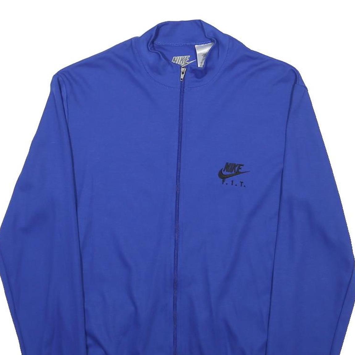 NIKE Mens Blue Cycling Jersey M Long Sleeve 1/4 Zip Performance Fit