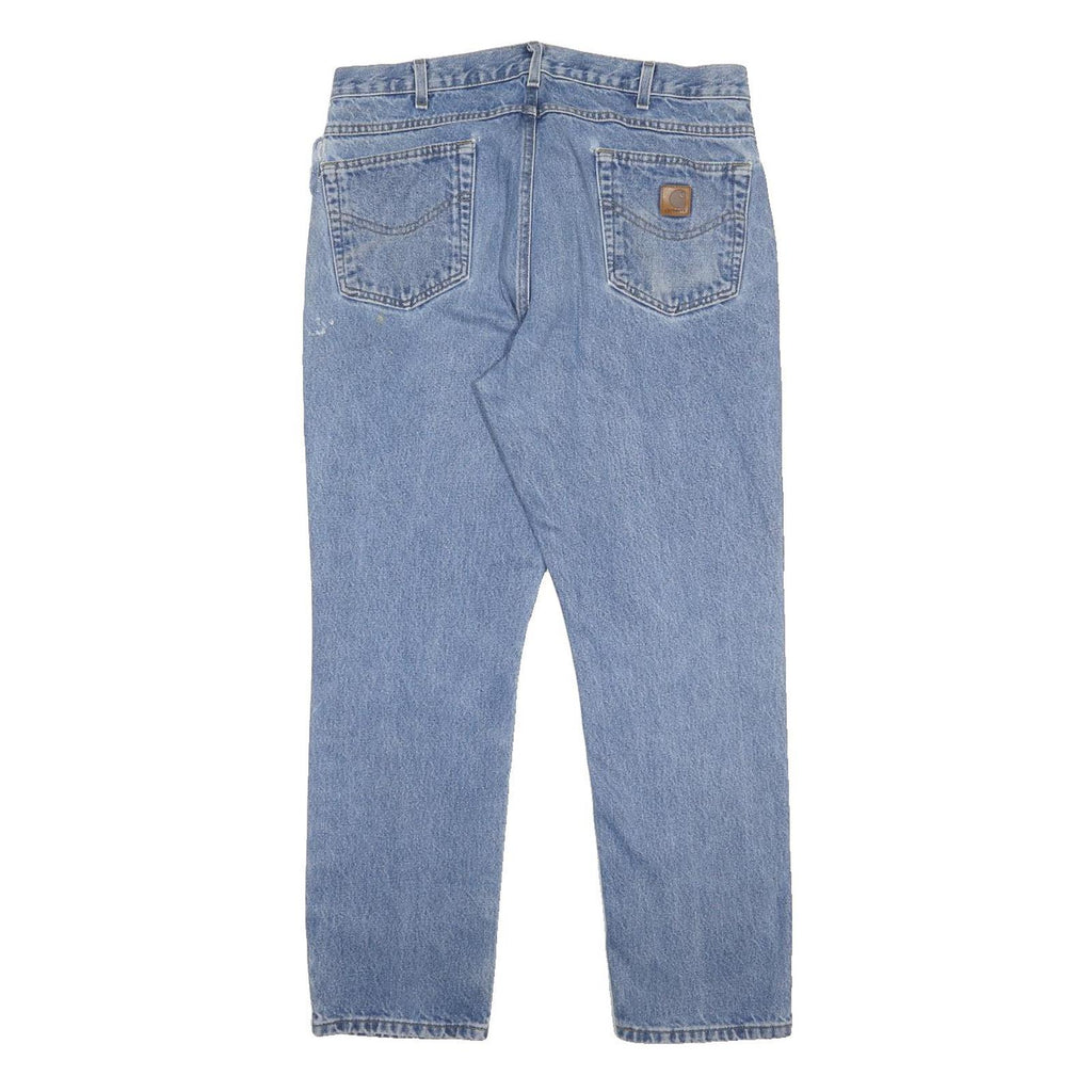 CARHARTT Mens Regular Blue Denim Jeans W36 L30 Classic Cotton Zip