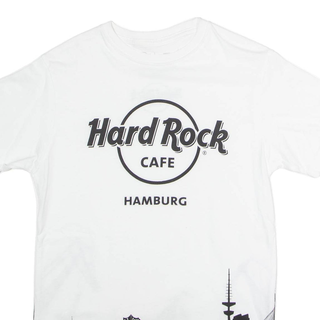 HARD ROCK CAFE Hamburg Mens T-Shirt White Crew Neck S