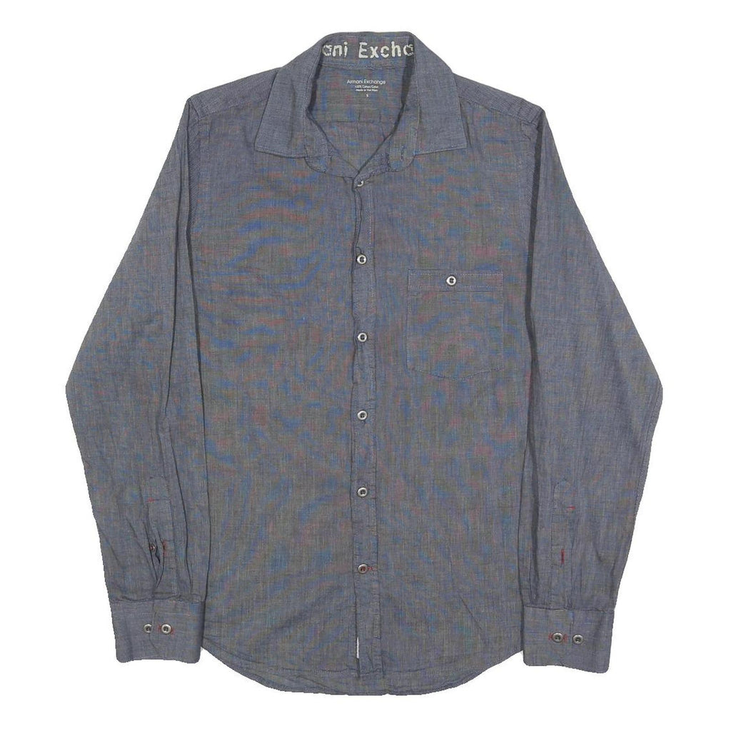 ARMANI EXCHANGE Mens Blue Shirt S Cotton Long Sleeve Casual Stylish