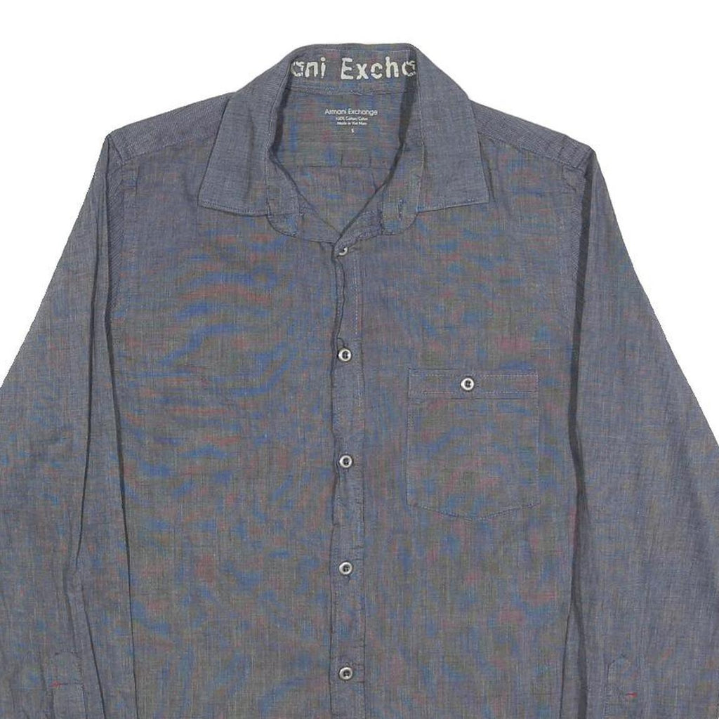 ARMANI EXCHANGE Mens Blue Shirt S Cotton Long Sleeve Casual Stylish