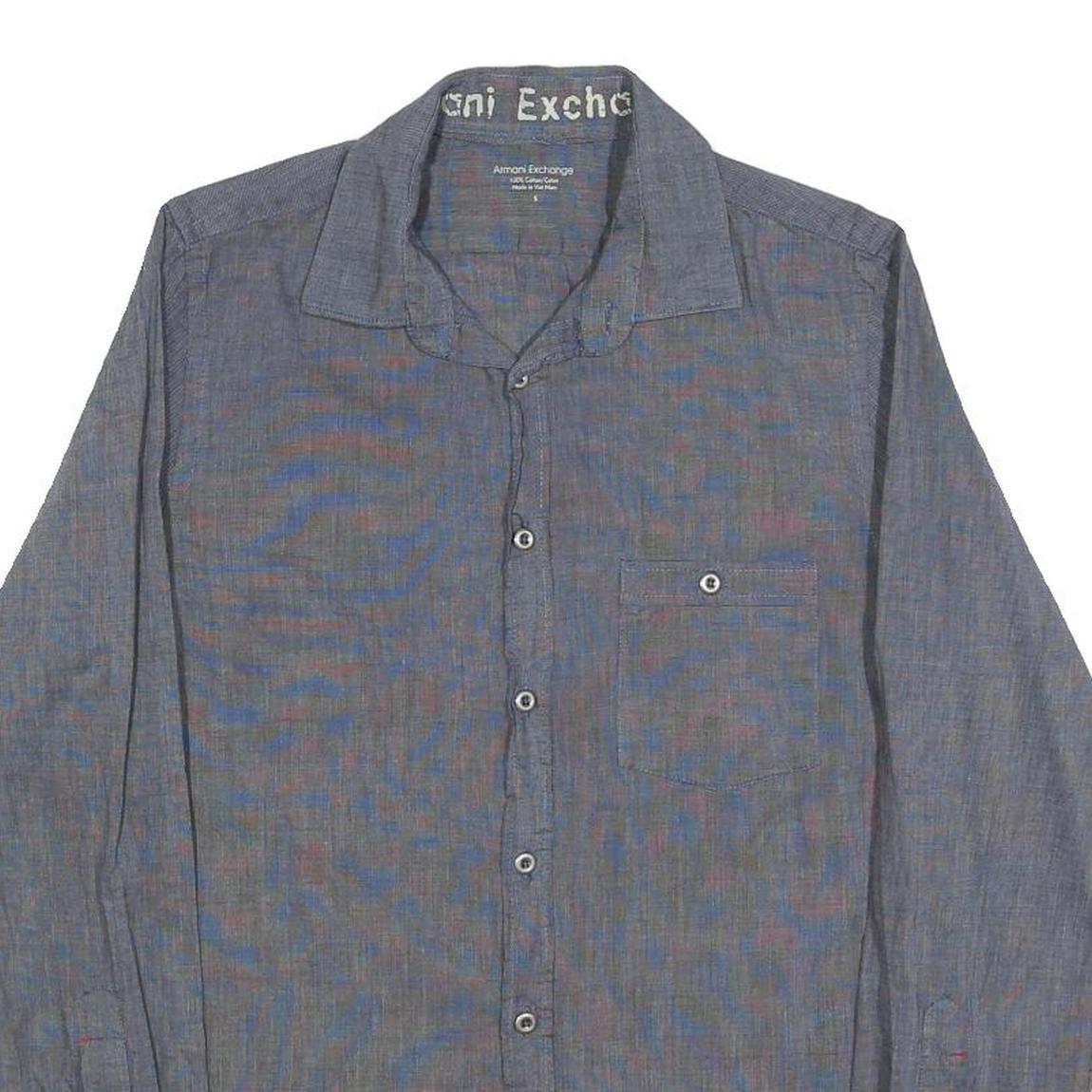 ARMANI EXCHANGE Mens Blue Shirt S Cotton Long Sleeve Casual Stylish