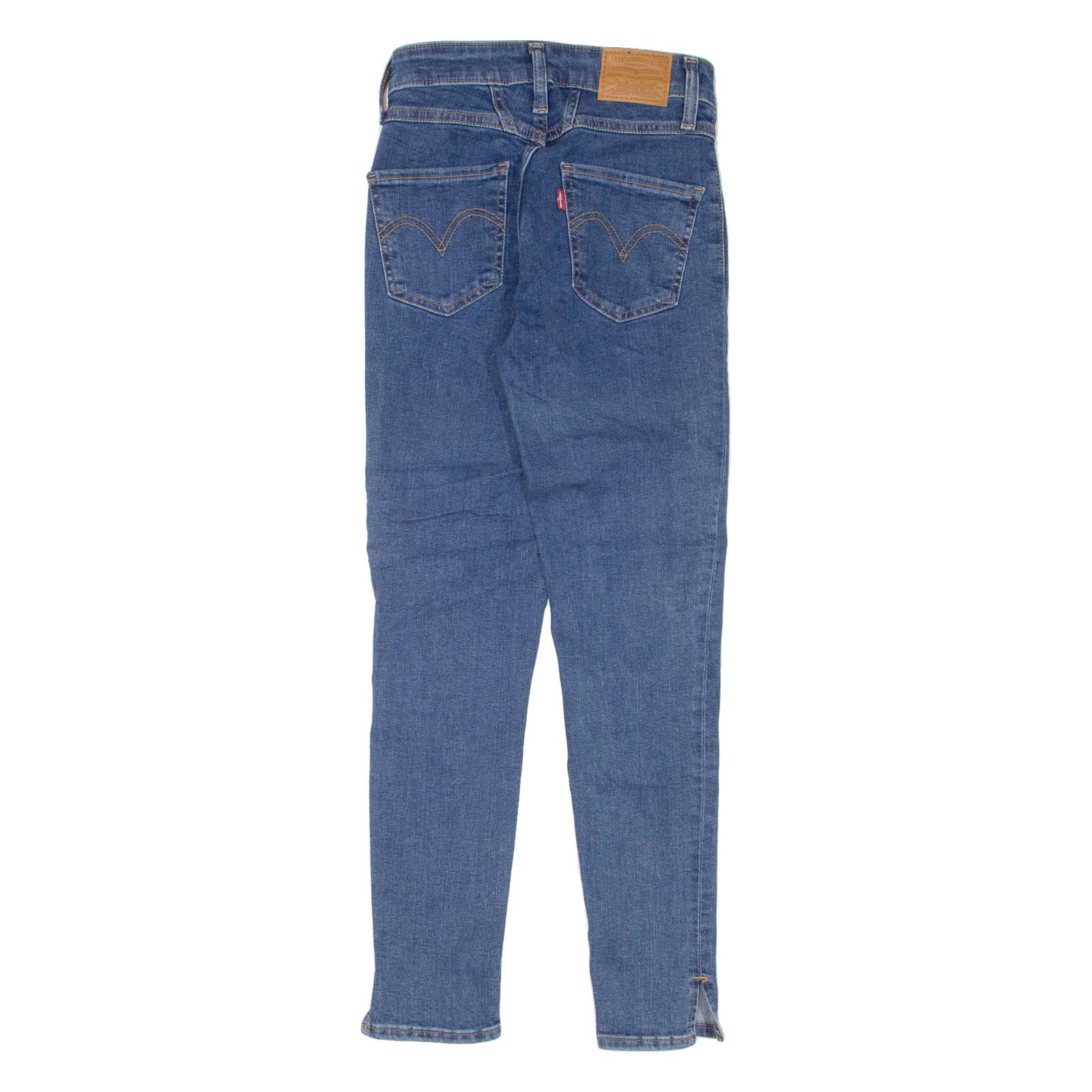 LEVI'S 721 High Rise Ankle BIG E Womens Jeans Blue Slim Skinny W24 L26