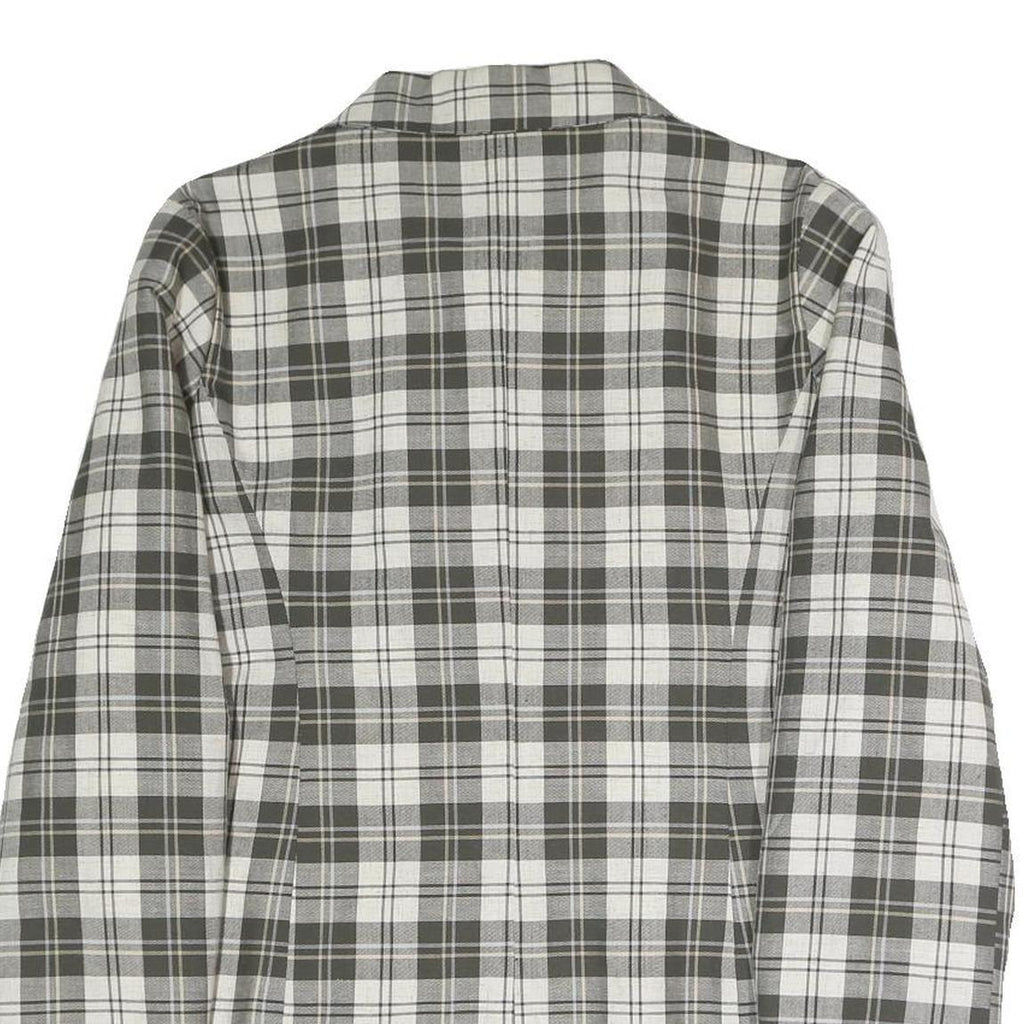 ZEKI Womens Black & White Check Coach Jacket XL Polyester Blend Woven Classic
