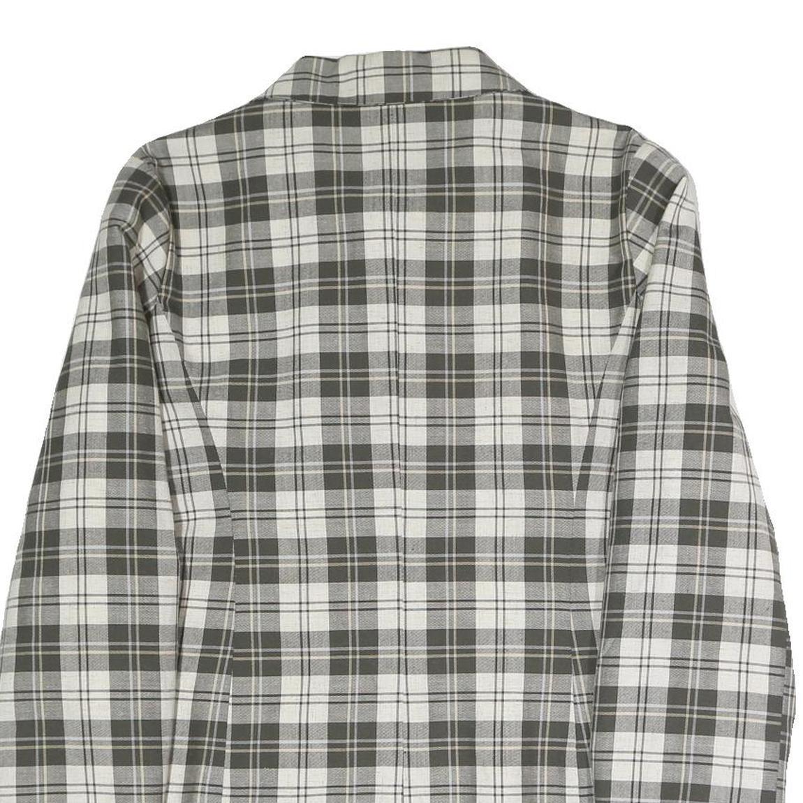 ZEKI Womens Black & White Check Coach Jacket XL Polyester Blend Woven Classic