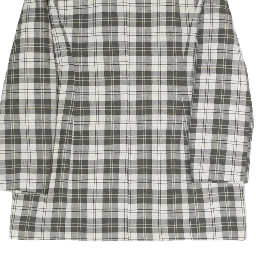 ZEKI Womens Black & White Check Coach Jacket XL Polyester Blend Woven Classic