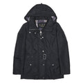 BARBOUR Womens Black Zip Jacket UK 8 Polyamide Hooded Classic Casual Outerwear