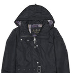 BARBOUR Womens Black Zip Jacket UK 8 Polyamide Hooded Classic Casual Outerwear