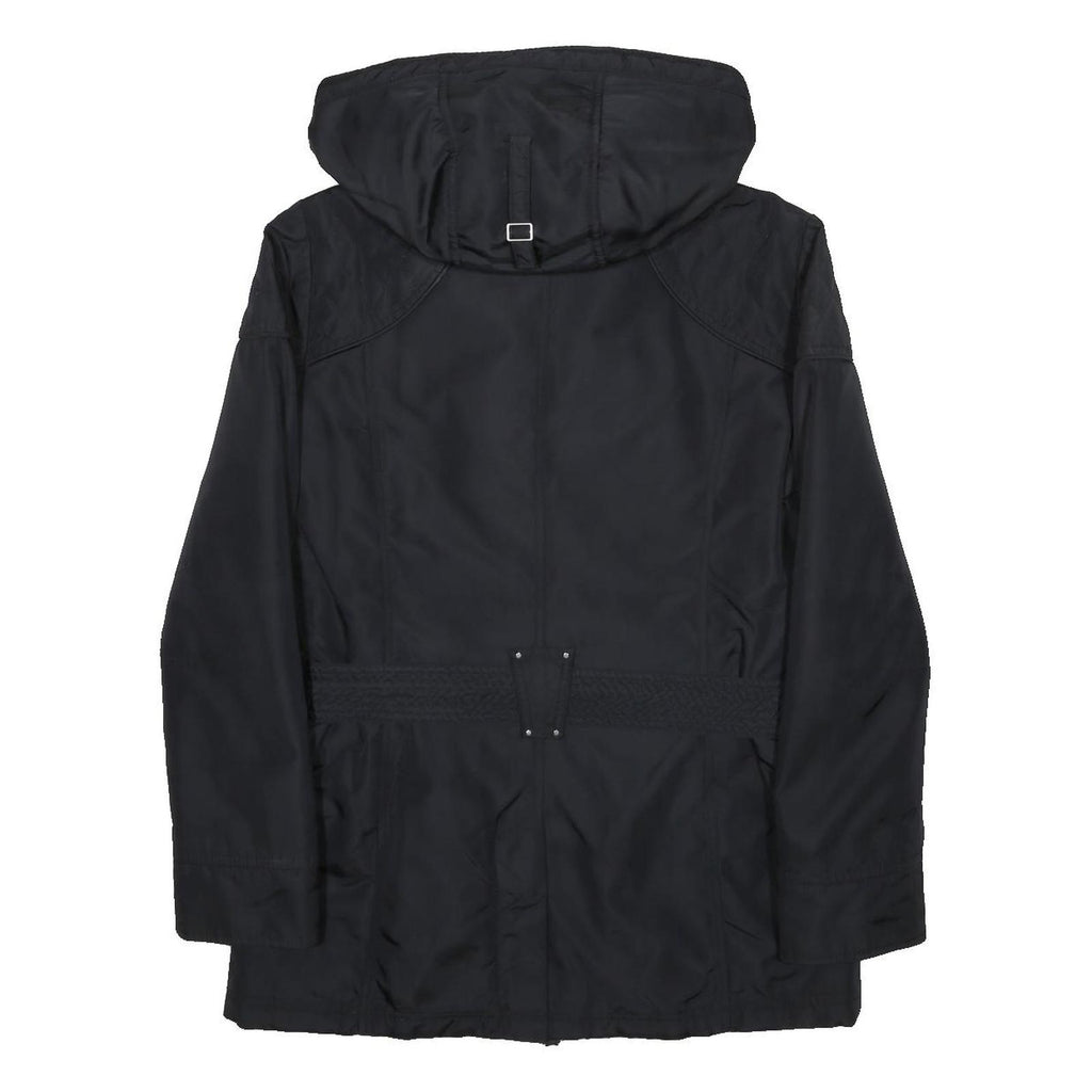BARBOUR Womens Black Zip Jacket UK 8 Polyamide Hooded Classic Casual Outerwear