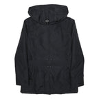BARBOUR Womens Black Zip Jacket UK 8 Polyamide Hooded Classic Casual Outerwear